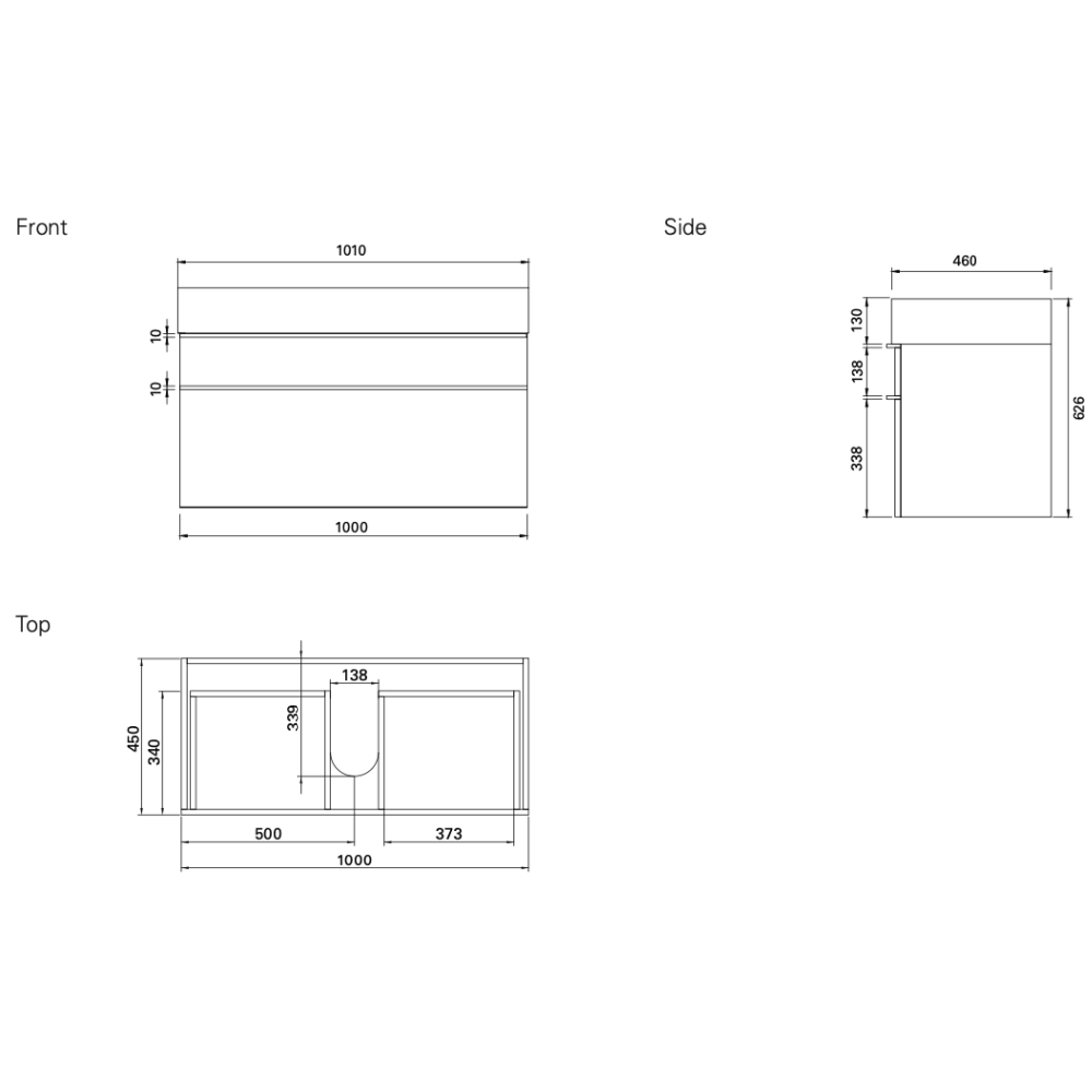 Bath Co Vanity Michel César Twenty 1010 Vanity | Single Basin & 2 Drawers