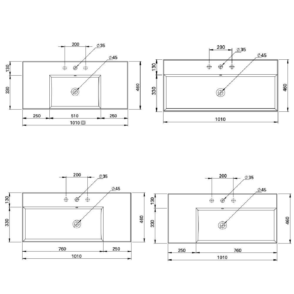 Bath Co Vanity Michel César Twenty 1010 Vanity | Single Basin & 2 Drawers