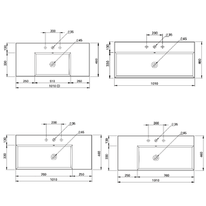 Bath Co Vanity Michel César Twenty 1010 Vanity | Single Basin & 2 Drawers