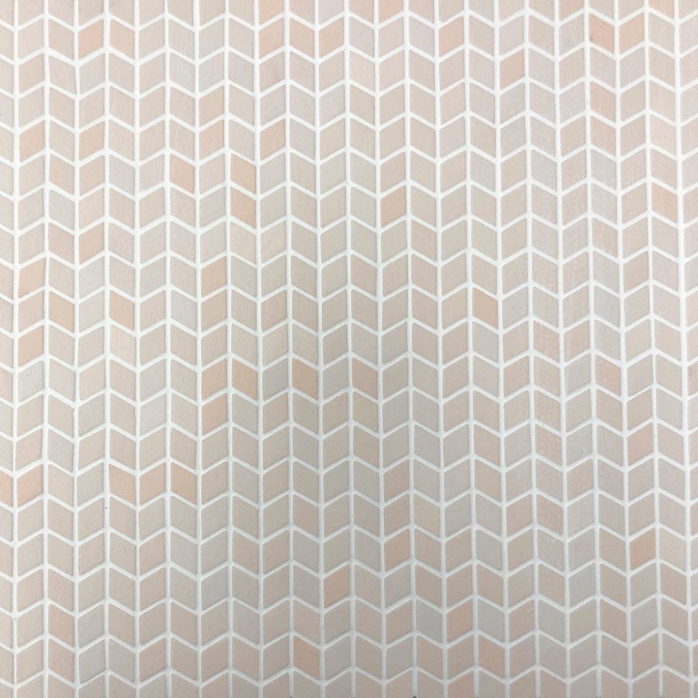 The Kitchen Hub Tiles Mini Textured Chevron | Blush Glass