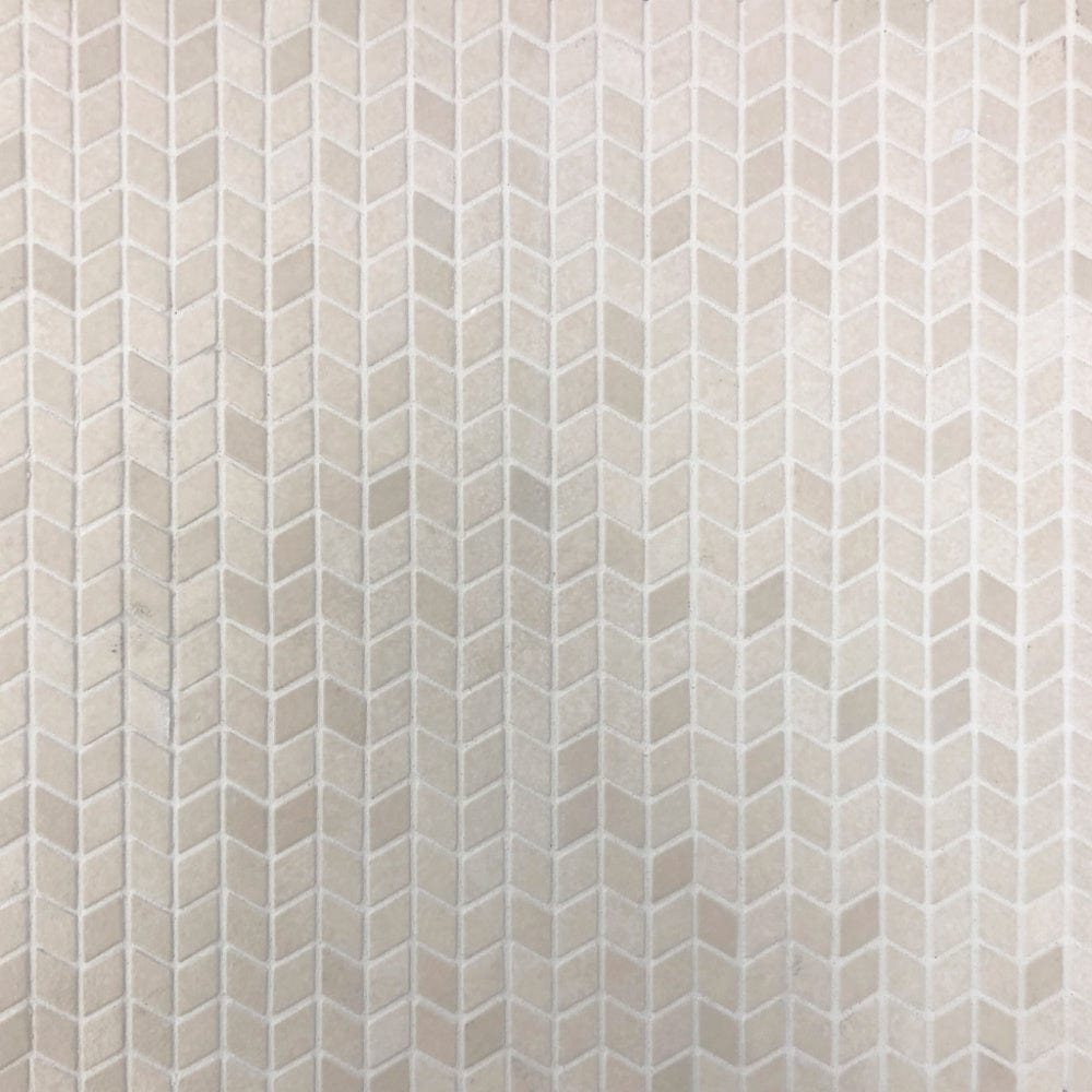 The Kitchen Hub Tiles Mini Textured Chevron | Nude Glass