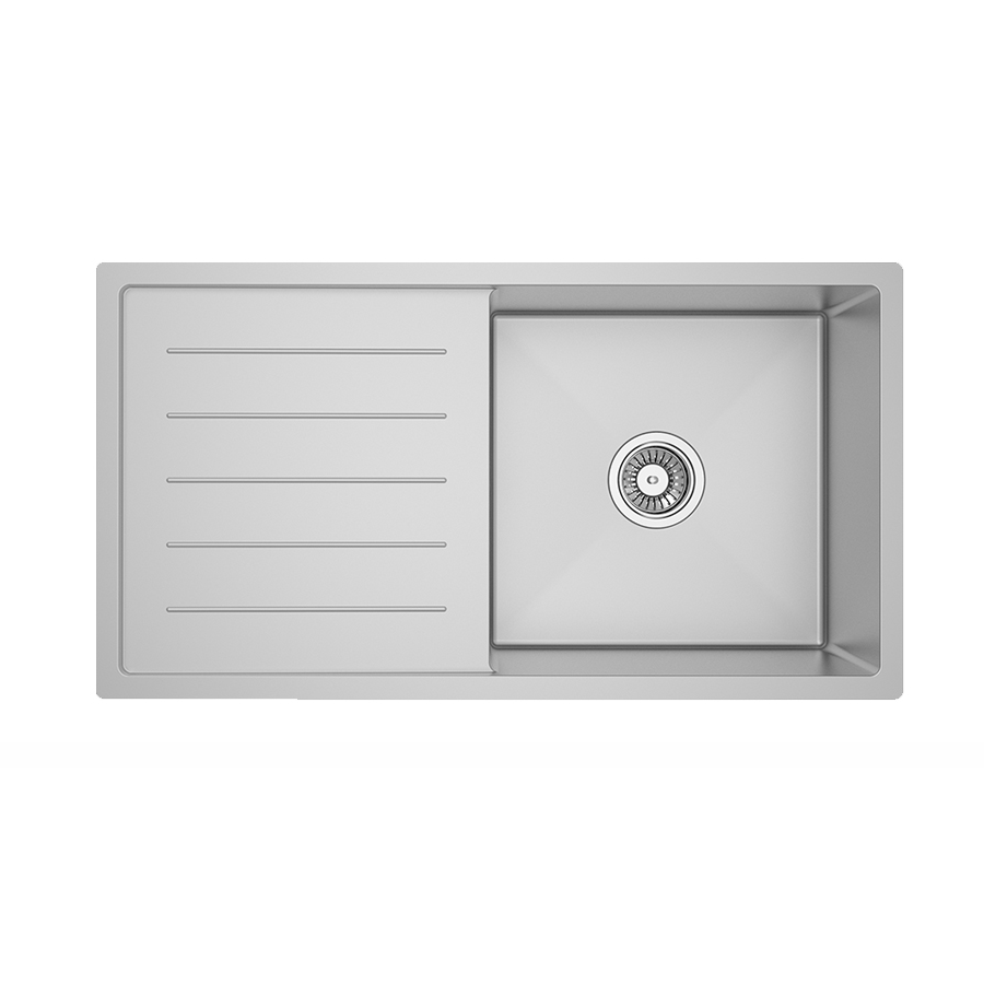 Sergio Kitchen Sinks Sergio Urbane Handmade Single Sink with Drainer | 400 x 400mm