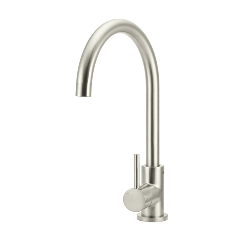Meir Kitchen Tap Meir Round Gooseneck Kitchen Mixer | Brushed Nickel