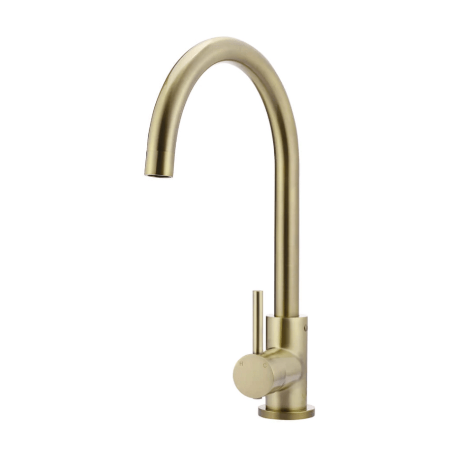 Meir Kitchen Tap Meir Round Gooseneck Kitchen Mixer | Tiger Bronze
