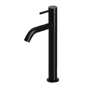 Meir Basin Taps Meir Round Piccola Tall Basin Mixer with Curved Spout | Matte Black