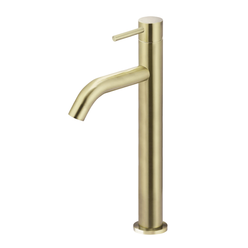Meir Basin Taps Meir Round Piccola Tall Basin Mixer with Curved Spout | Tiger Bronze