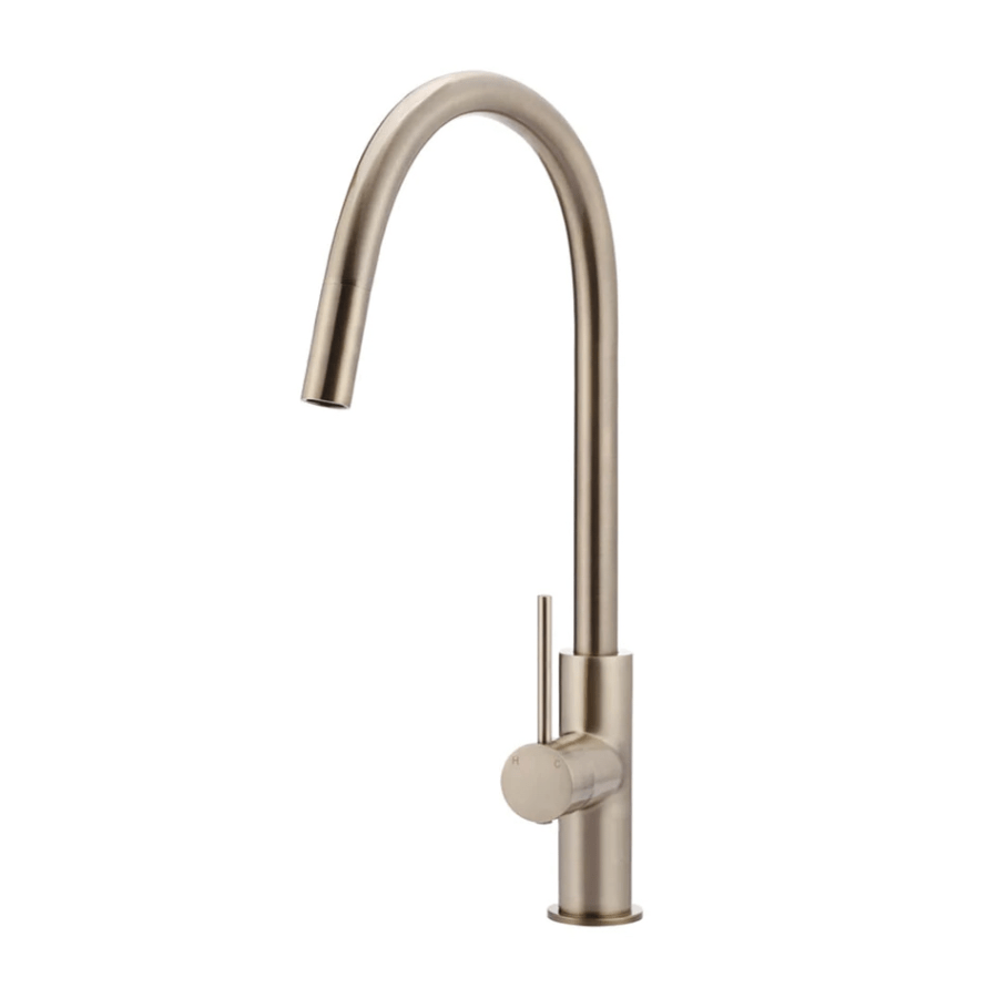 Meir Kitchen Tap Meir Round Piccola Pull Out Kitchen Mixer | Champagne