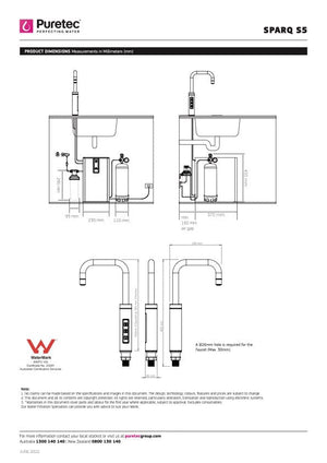 Puretec Kitchen Tap Puretec Sparq S5 Filtered Sparkling + Chilled + Ambient Water Tap | Matte Black