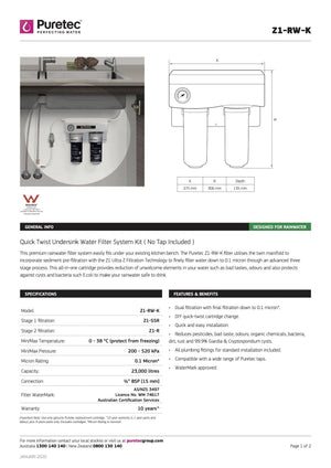 Puretec Kitchen Tap Puretec Designer DFU240 LED Water Filter Tap | Brushed Nickel