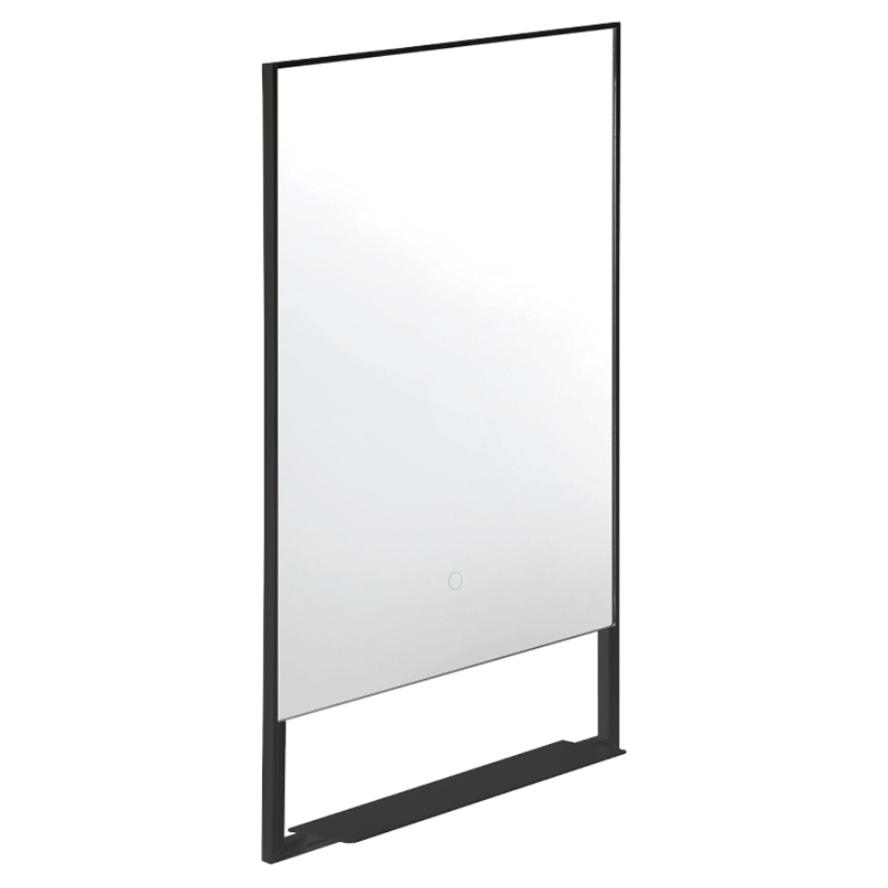 Progetto Mirrors Frame 500 Rectangle LED Mirror with Shelf | Black
