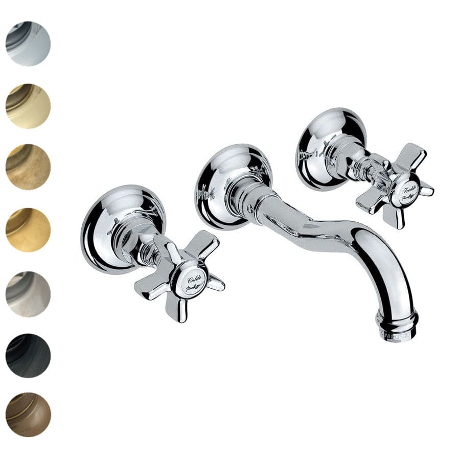 Plumbline Basin Taps Nicolazzi Regal 3 Hole Wall Mount Basin Mixer