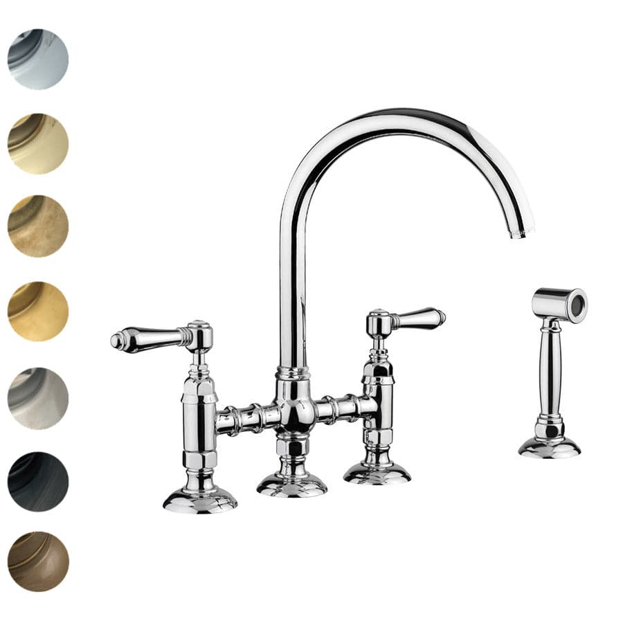 Plumbline Kitchen Tap Nicolazzi Regal Classic Bridge Kitchen Mixer with Rinse Spray