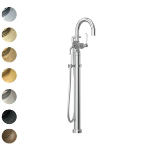 Plumbline Wall Mixers Nicolazzi Regal Floor Mount Bath Filler with Handshower