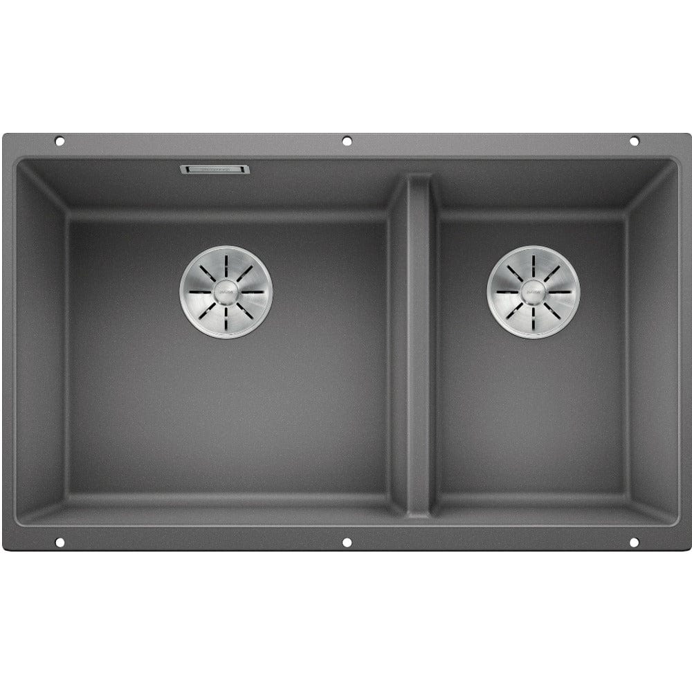 Blanco Kitchen Sinks - Granite Blanco Silgranit Subline 430/270-U Double Sink | Rock Grey