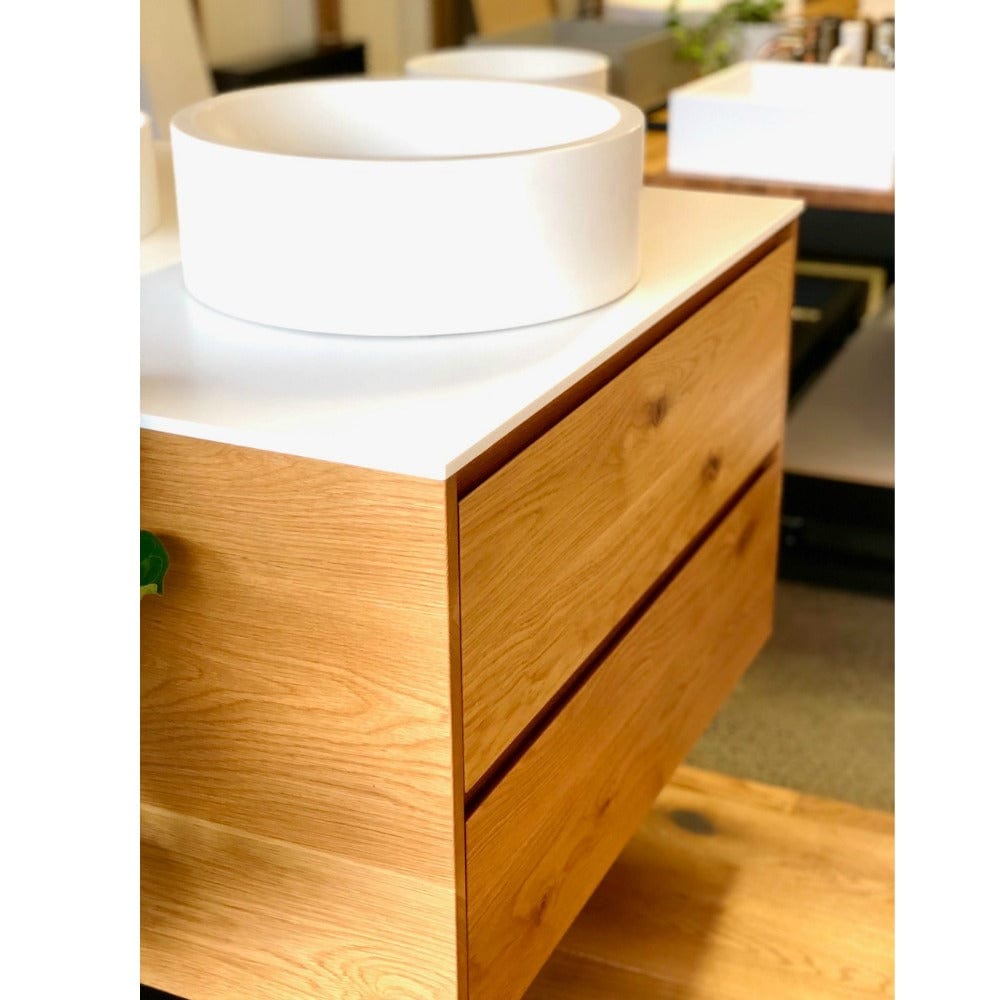 Rose & Stone Vanity Rose & Stone Rustic American Oak Vanity with Corian Top | 1500mm