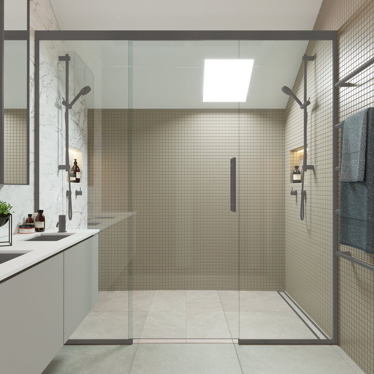 Crest Shower Doors & Enclosures Crest Sereno Sliding Glass Shower Door Screen