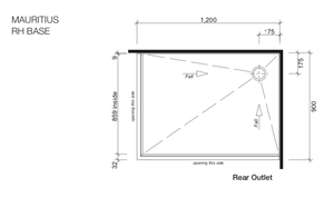 Atlantis Showers Atlantis Black Pearl Mauritius 2-Walled Shower | 1200 x 900mm