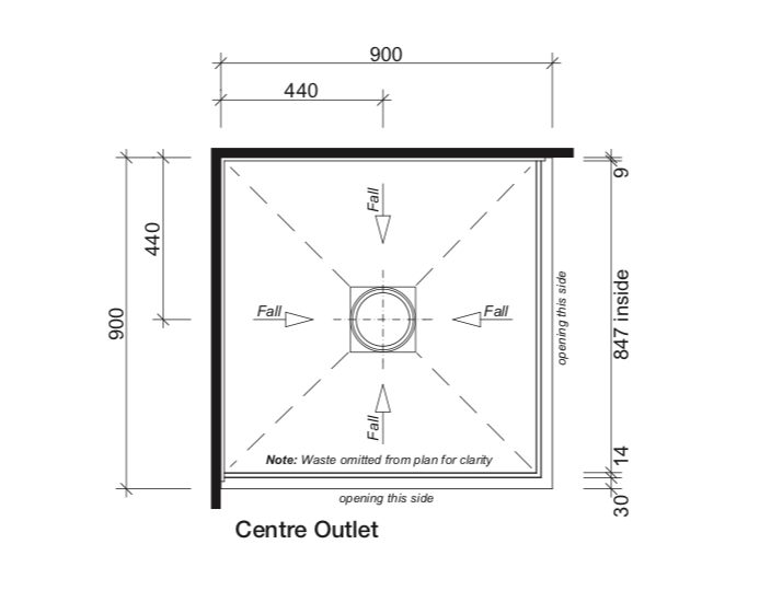 Atlantis Showers Atlantis EasyTile Boutique 2-Walled Shower | 900 x 900mm