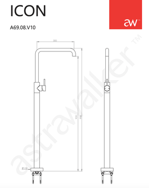 Astra Walker Freestanding Bath Fillers Astra Walker Icon Floor Mounted Bath Mixer