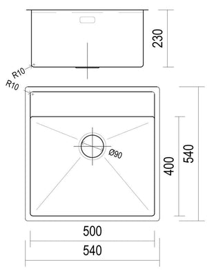 Burns and Ferrall Laundry Sink Burns & Ferrall R10 Laundry Sink | 500mm