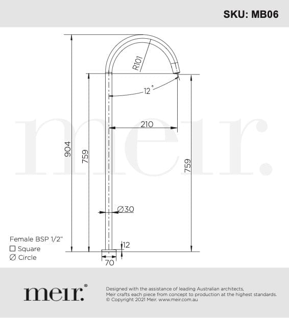 Meir Freestanding Bath Fillers Meir Round Freestanding Bath Filler | Champagne