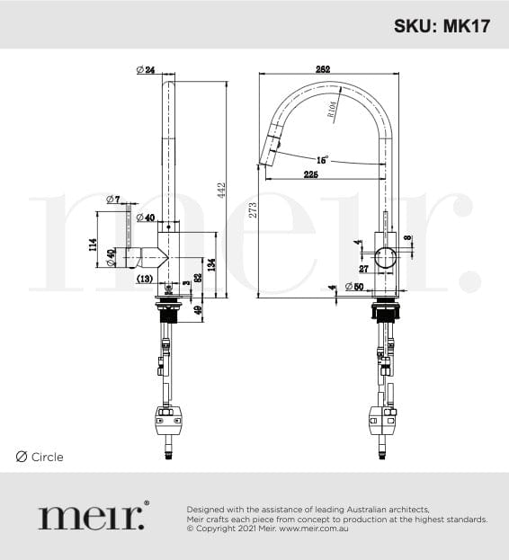 Meir Kitchen Tap Meir Round Piccola Pull Out Kitchen Mixer | Chrome