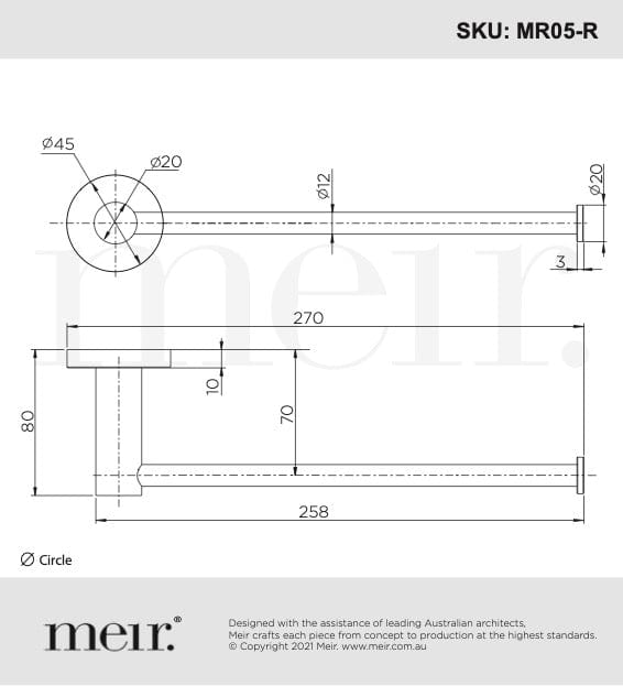 Meir Bathroom Accessories Meir Round Hand Towel Rail | Chrome