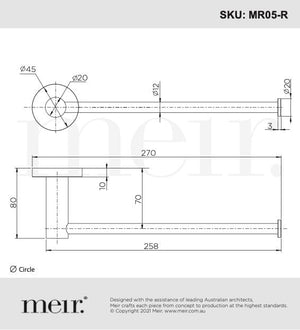 Meir Bathroom Accessories Meir Round Hand Towel Rail | Matte Black