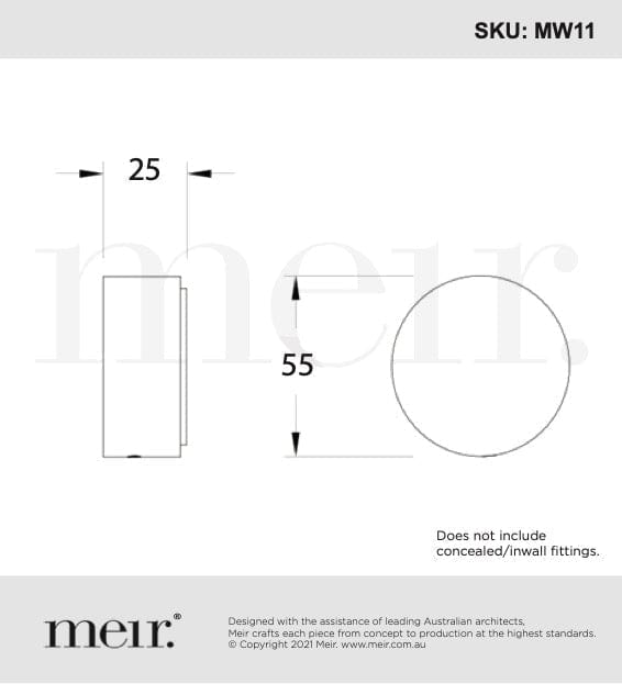 Meir Bathroom tapware Meir Circular Wall Taps | Brushed Nickel