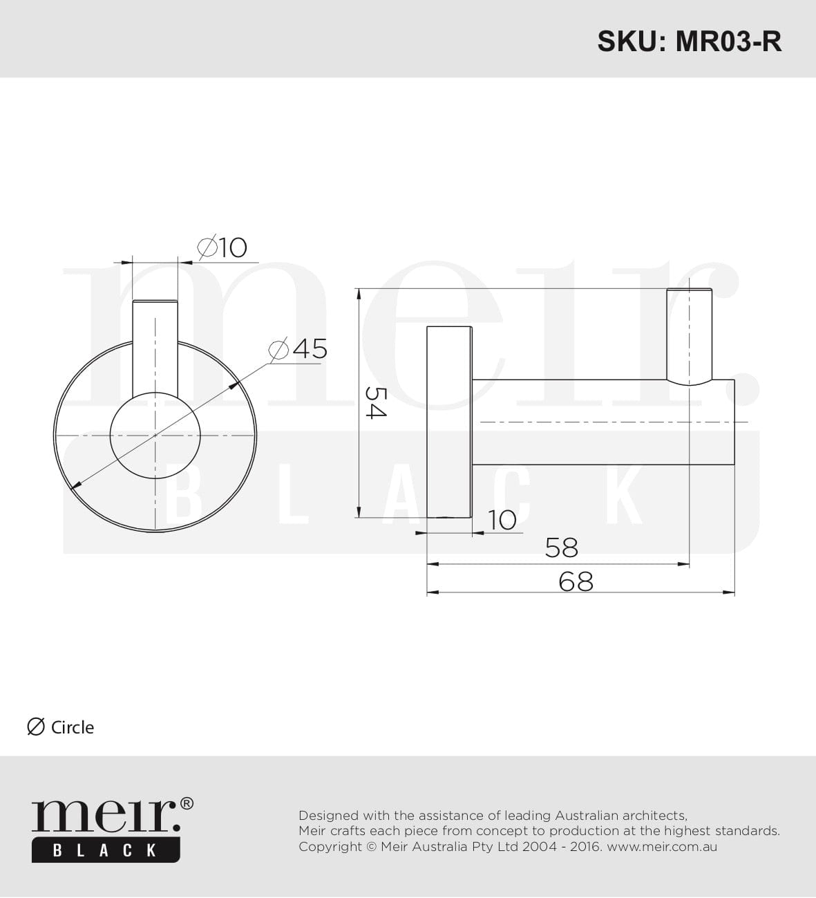 Meir Robe Hook Meir Round Robe Hook | Shadow