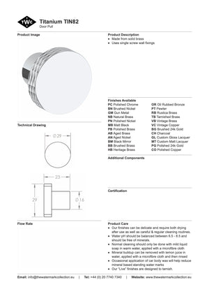 The Watermark Collection Robe Hook Polished Chrome The Watermark Collection Titanium Door Pull