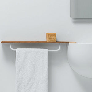 Falper Bathroom Accessories Falper Lavamani Timber Shelf with Towel Rail