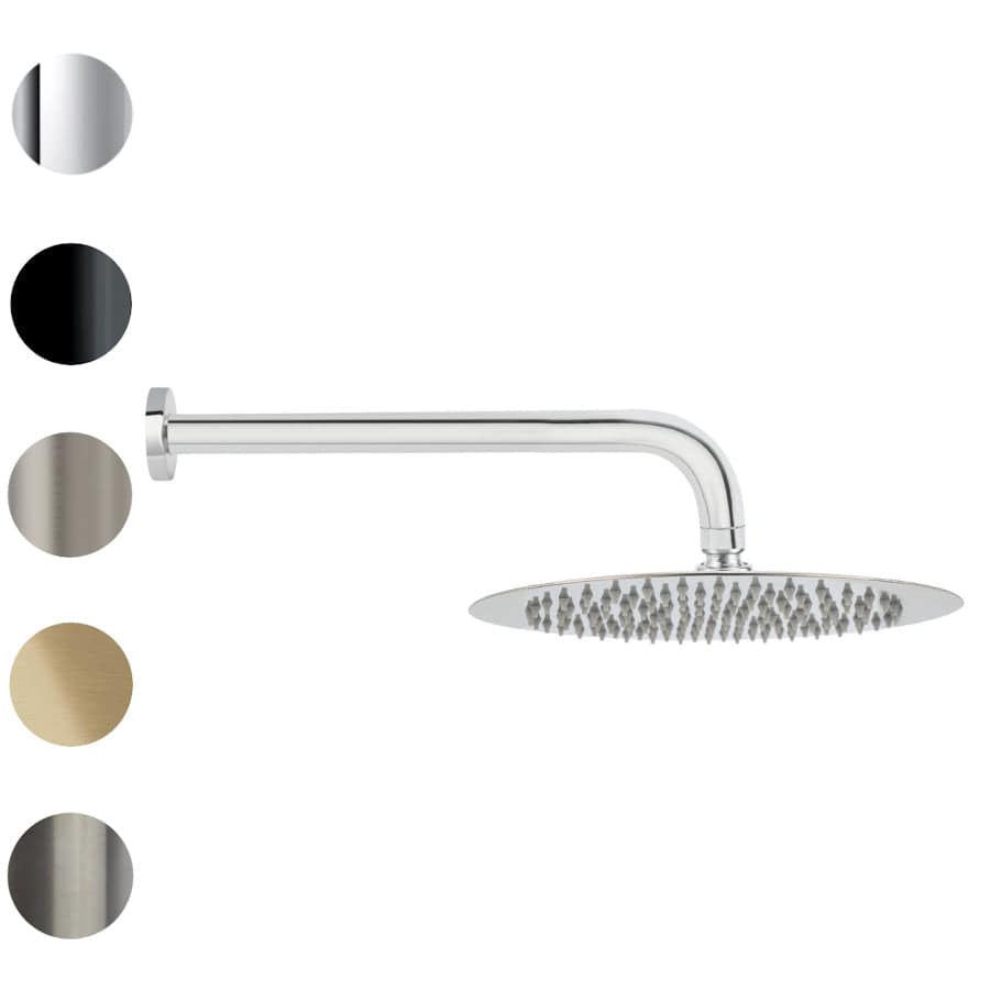 Plumbline Showers Tube Wall Mount Rainhead 250mm