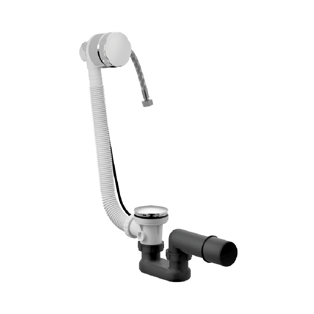 Plumbline Bathroom Accessories Buddy Bath Filler, Pop Up Waste with Overflow & Trap