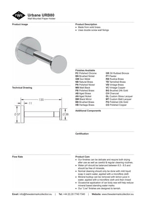 The Watermark Collection Toilet Roll Holders Polished Chrome The Watermark Collection Urbane Toilet Roll Holder