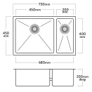 Mercer Kitchen Sinks Mercer DV Lincoln Double Sink | 450 + 200mm