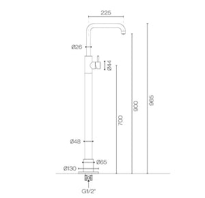 Plumbline Freestanding Bath Fillers Buddy X Square Floor Mount Bath Filler