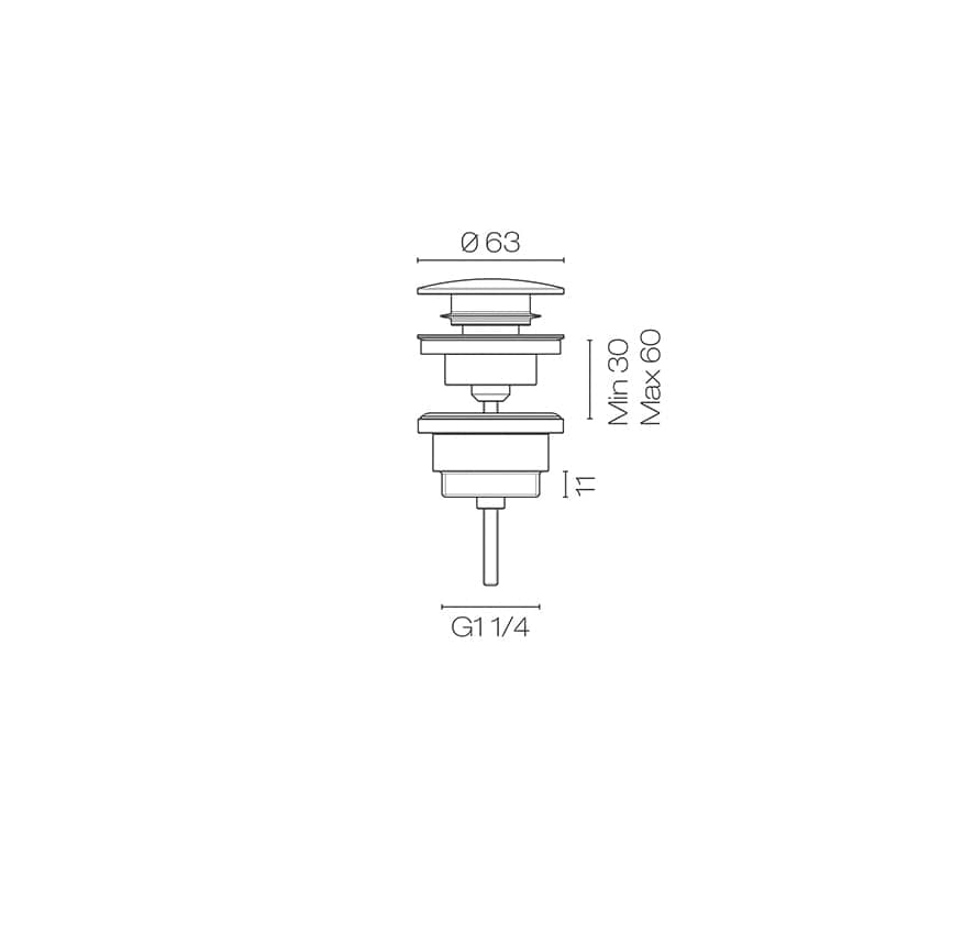 Plumbline Bathroom Accessories Buddy Basin Pop Up Waste 32mm