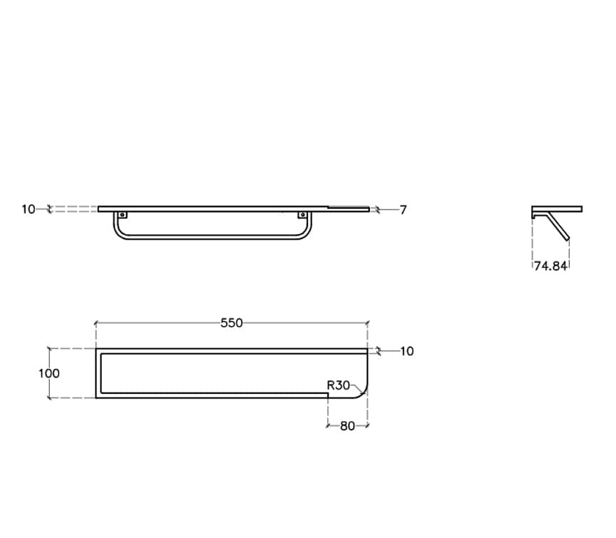 Falper Bathroom Accessories Falper Lavamani Timber Shelf with Towel Rail