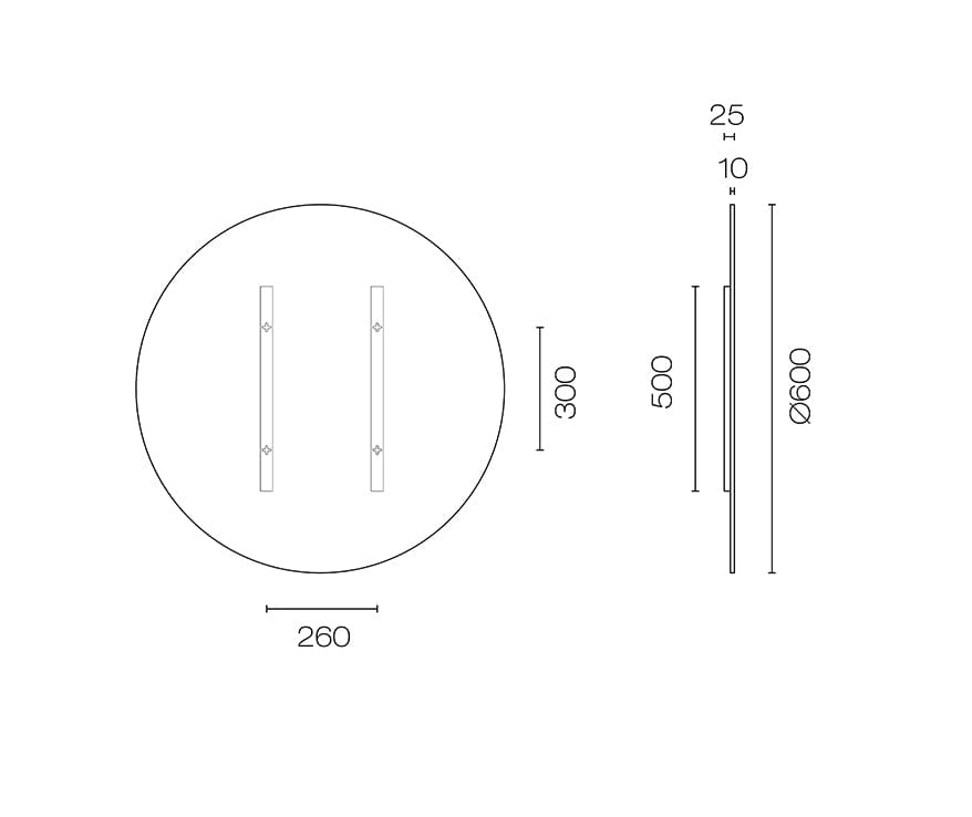 Mirror NZ Round Mirror Bathroom Mirror Black Frame 600mm The