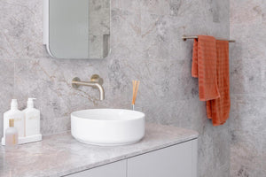 Meir Bathroom Accessories Meir Round Double Towel Rail 900mm | Brushed Nickel