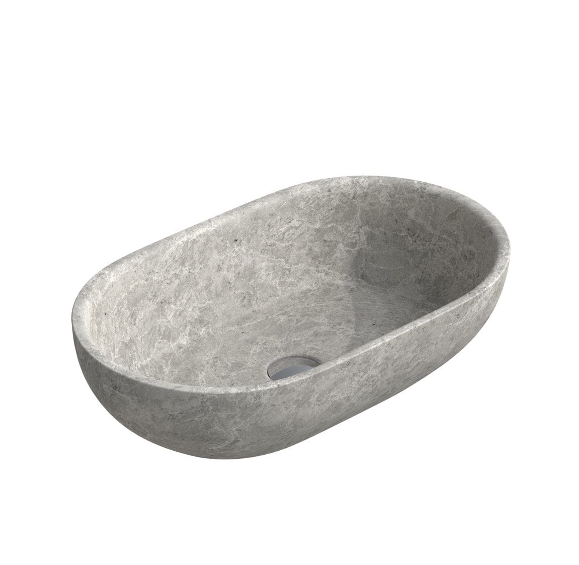 Plumbline Basins Marmo Oval Vessel Basin | Tundra Grey