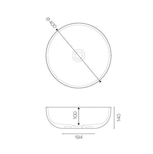 Plumbline Basins Marmo Round Vessel Basin | Tundra Grey