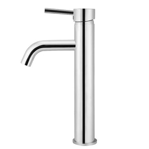 Meir Basin Taps Meir Round Tall Basin Mixer with Curved Spout | Chrome