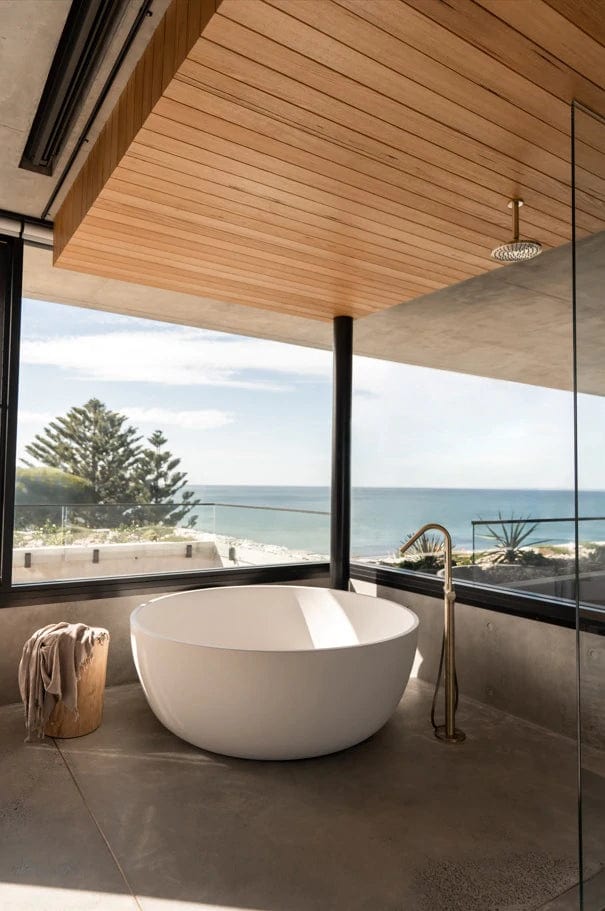 Meir Freestanding Bath Fillers Meir Round Freestanding Bath Spout & Hand Shower | Tiger Bronze