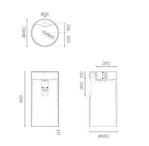 Plumbline Basins Niagara Round Freestanding Basin with Taphole