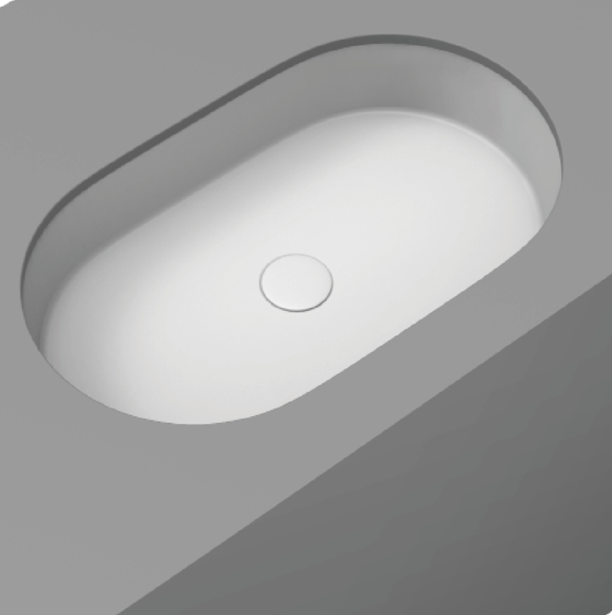Plumbline Basins Super-Thin Pill Oval Undermount Basin