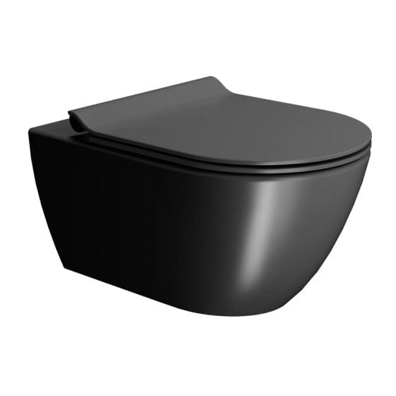 Astra Walker Toilet Astra Walker Pura Wall Mounted Swirlflush Toilet with Slim Seat | Ardesia Black