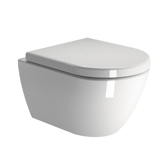 Astra Walker Toilet Astra Walker Pura Petite Wall Mounted Swirlflush Toilet with Thick Seat | Gloss White