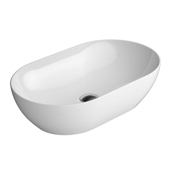 Astra Walker Basins Astra Walker Pura 600 Extra Wide Oval Vessel Basin | Gloss White